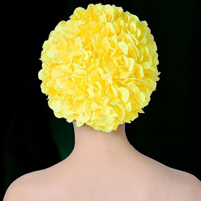 WINOMO Fashionable Swim Cap Floral Petal Stylish Swimming Hat Bathing Caps Size L for Women