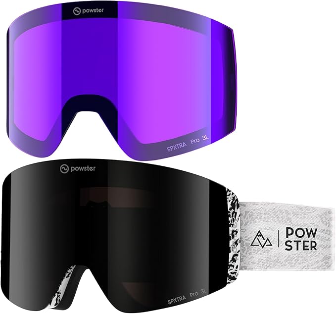 Ski Goggles Snow OTG Snowboard Goggles Magnetic Interchangeable Lens Frameless UV Protection Anti-fog mobile Skating