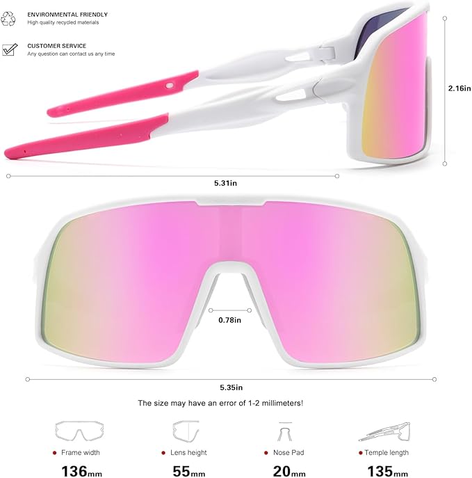 Polarized Sports Sunglasses for Men and Women Cycling Glasses UV Protection Goggles for Mountain Bike Running Fishing