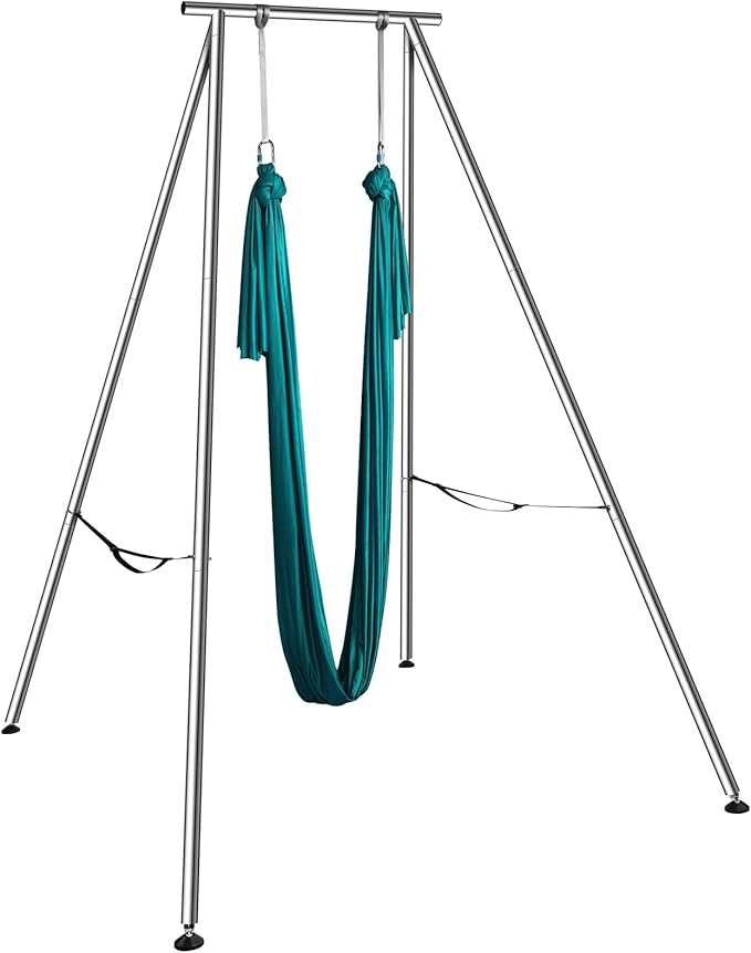 VEVOR Aerial Yoga Frame, 9.67 ft Height Swing Stand, Max 551.15 lbs Load Chrome-Plated Steel Pipe Inversion Yoga Rig for Indoor Outdoor Use
