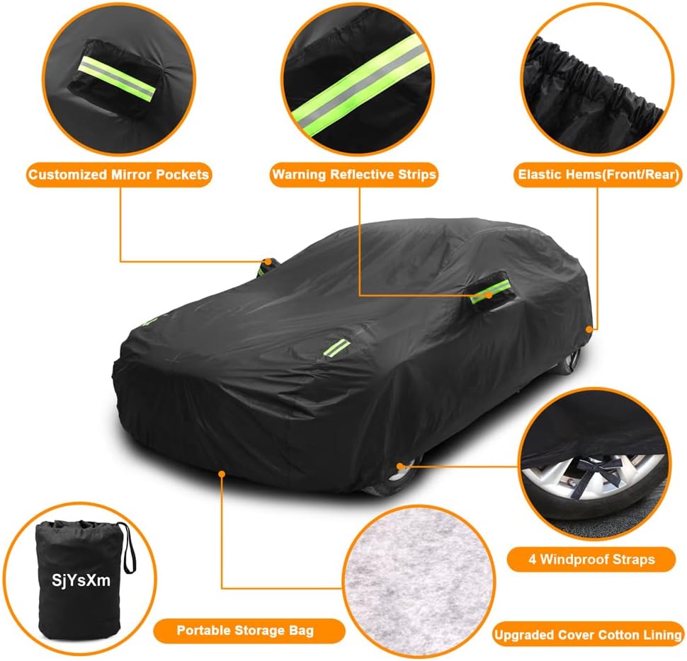 Custom Car Cover Compatible with Cadillac XT5 2026-2017/XT6 2026-2020/Lyriq Lyriq-V 2026-2023/Optiq 2023-2026, Waterproof All Weather Covers with Cotton Lining, Rain Snow Sun UV Cover Outdoor