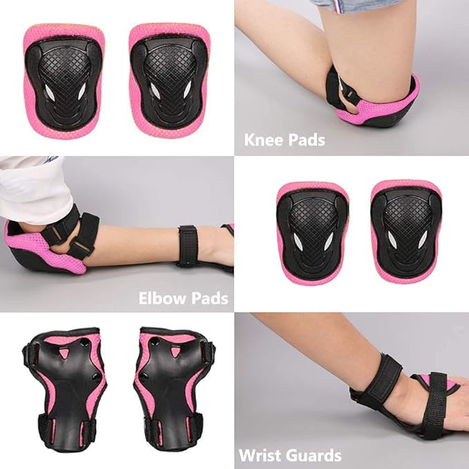 Adjustable Helmet for Ages 5-16 Kids Toddler Boys Girls Youth,Protective Gear with Elbow Knee Wrist Pads for Multi-Sports Skateboarding Bike Riding Scooter Inline skatings Longboard Roller Skate