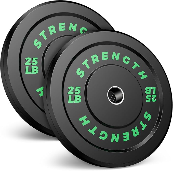 Olympic Rubber Bumper Weight Set - 2 Inch Barbell Plates for Home Gym Strength Training