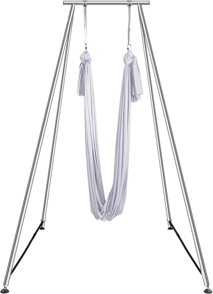 VEVOR Aerial Yoga Frame, 9.67 ft Height Swing Stand, Max 551.15 lbs Load Chrome-Plated Steel Pipe Inversion Yoga Rig for Indoor Outdoor Use