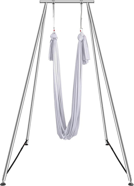 VEVOR Aerial Yoga Frame, 9.67 ft Height Swing Stand, Max 551.15 lbs Load Chrome-Plated Steel Pipe Inversion Yoga Rig for Indoor Outdoor Use