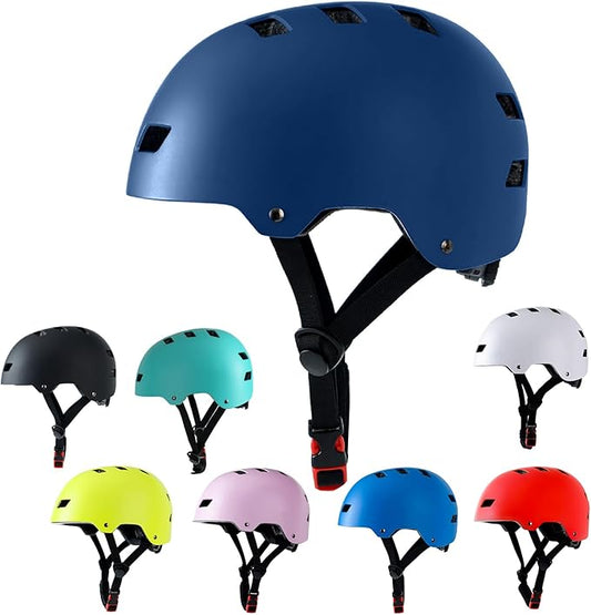 Bike Helmet 3 Sizes for Teenager Kids Youth Adults,Bavilk Skateboard Helmet Adjustable Multi-Sport Bicycle Cycling Scooter Roller Skate Inline Skating Rollerblading for Girls Boys Women Men Teen