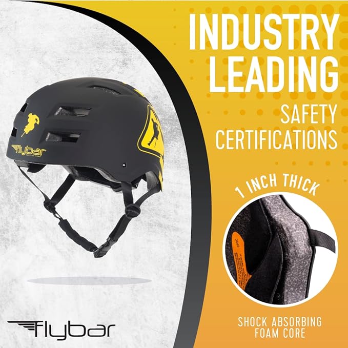 Flybar Bike Helmet- Multi Sport Dual Certified Adjustable Dial, Lightweight Skateboard Helmet, Roller Skating, Pogo, Electric Scooter, Snowboard, Boys and Girls Kids- Adults Helmets