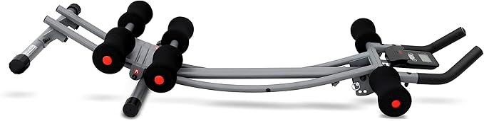 Sunny Health & Fitness Waist Trainer Ab Roller with Elbow Support, Training Wheels, Foldable for Home Gym, Abdominal Exercises, Core Strength, Glute Trainer, Crunch Workouts with Optional Dip Station