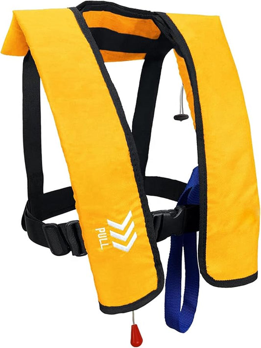 Manual Inflatable Life Jacket|Life Vest for Adults|PFD Low Profile|Supports up to 330 lbs(YSH700)