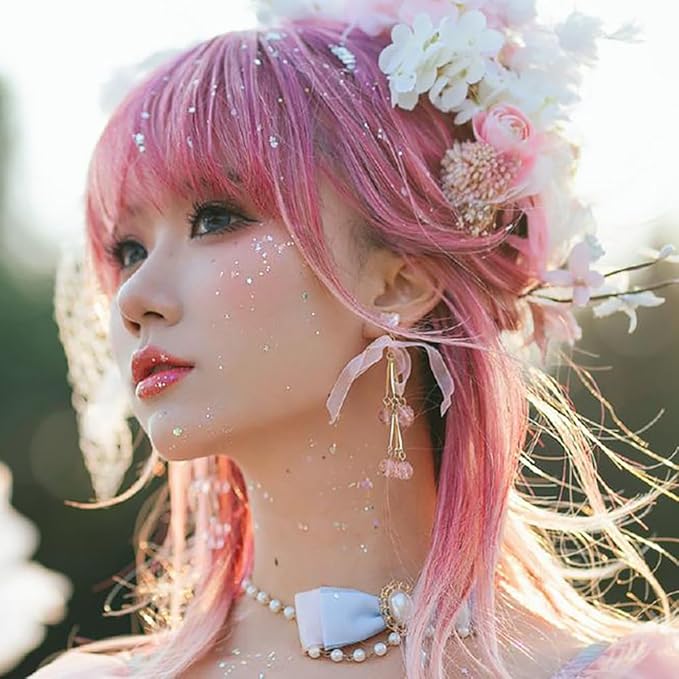 Mysense Iridescent White Body Glitter Gel, Mermaid Face Glitter Makeup, Concert Music Festival Rave Accessories for Face Eye Hair, Sparkling Glitter Face Paint for Women, 30g