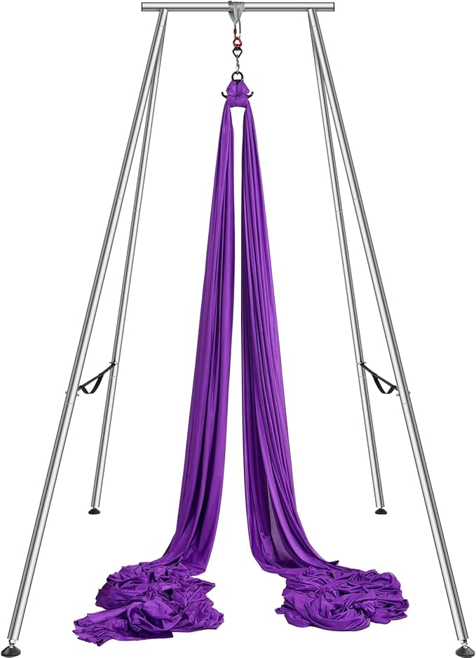VEVOR Aerial Yoga Frame, 9.67 ft Height Swing Stand, Max 551.15 lbs Load Chrome-Plated Steel Pipe Inversion Yoga Rig for Indoor Outdoor Use