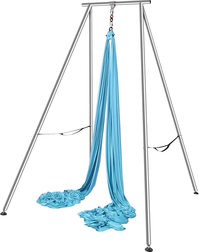 VEVOR Aerial Yoga Frame, 9.67 ft Height Swing Stand, Max 551.15 lbs Load Chrome-Plated Steel Pipe Inversion Yoga Rig for Indoor Outdoor Use