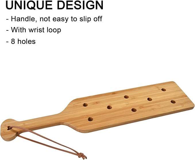 17 Inch Large Bamboo Wood Paddle Wooden Paddle with Airflow Holes