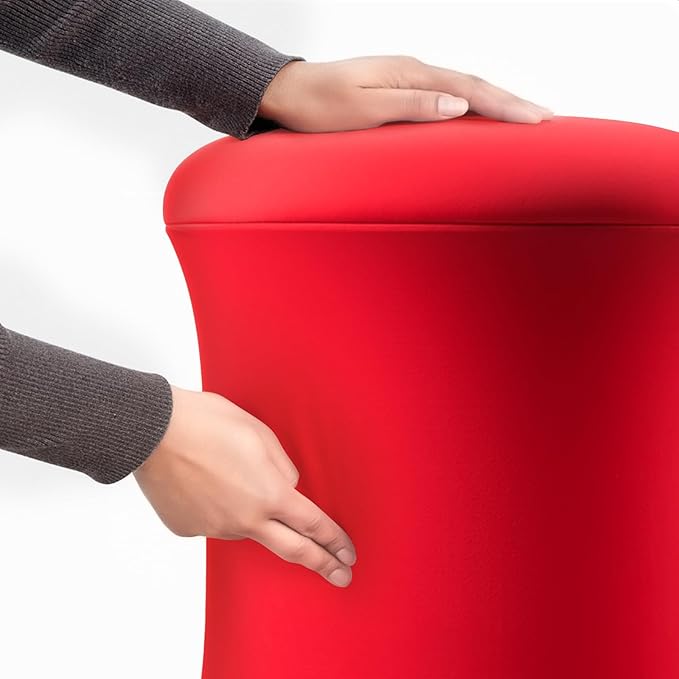 ADHD Wobble Stool, Yoga Ball Chair, Ergonomic Active Sitting Stool for Adults,Kids, Improves Focus, Posture Balance Adjustable Height, Non-Slip Base for Home, School, Exercise, Yoga (Red)