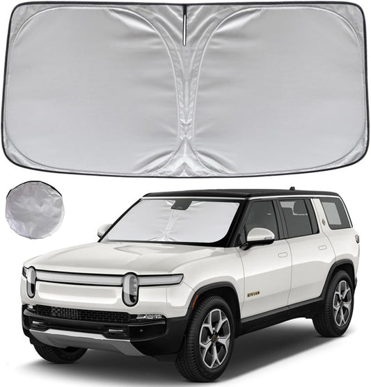KAYZT Windshield Sun Shade for 2022-2025 2026 Rivian R1S Foldable Sunshade Front Window Custom Fit Car Accessories