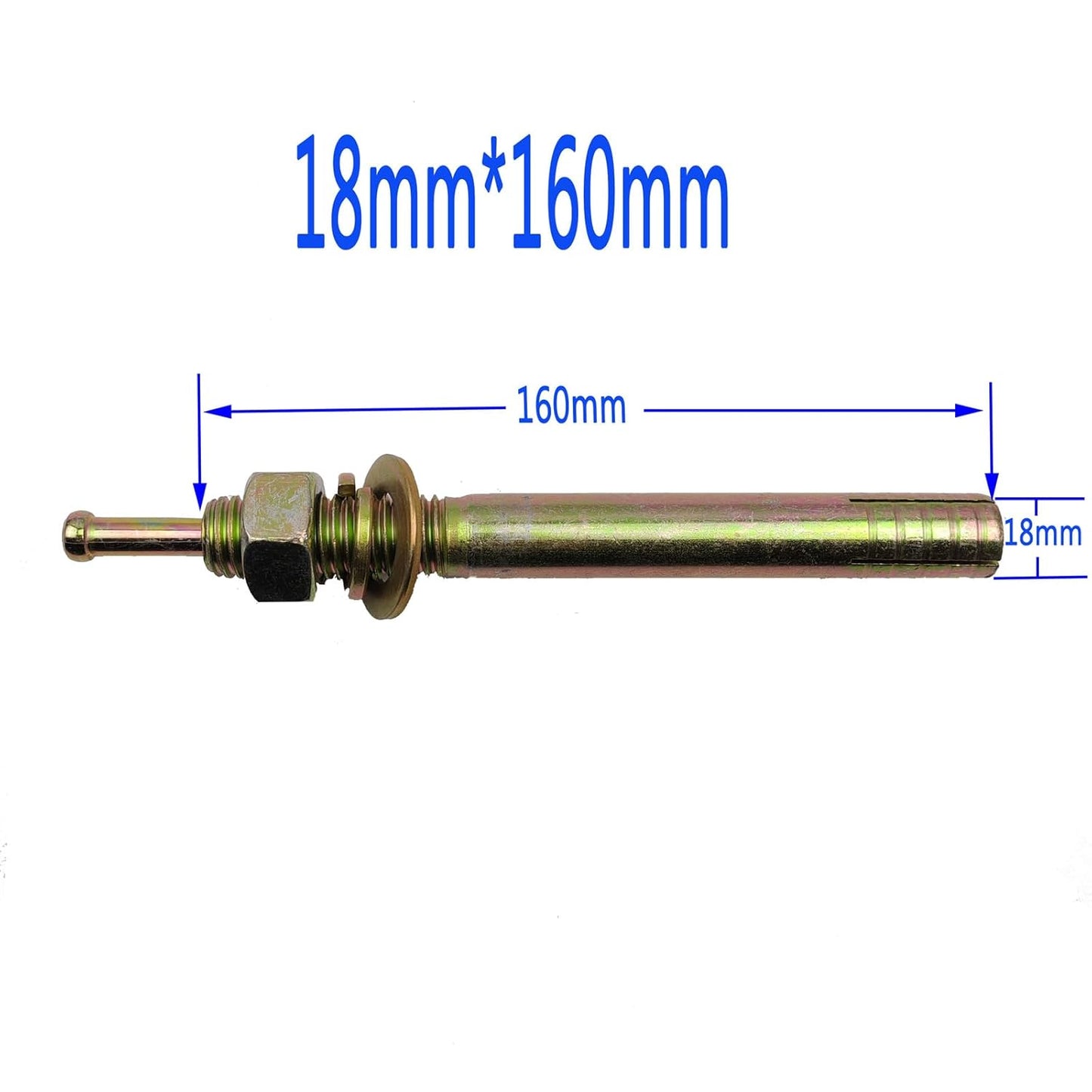 Car Lift Expansion Screw Auto Lift Special Screw Car Lifter Parts Lift Machine Anchor Bolt Screws Concrete Anchor Bolts Lifts Bolts (1, 18 * 160mm)