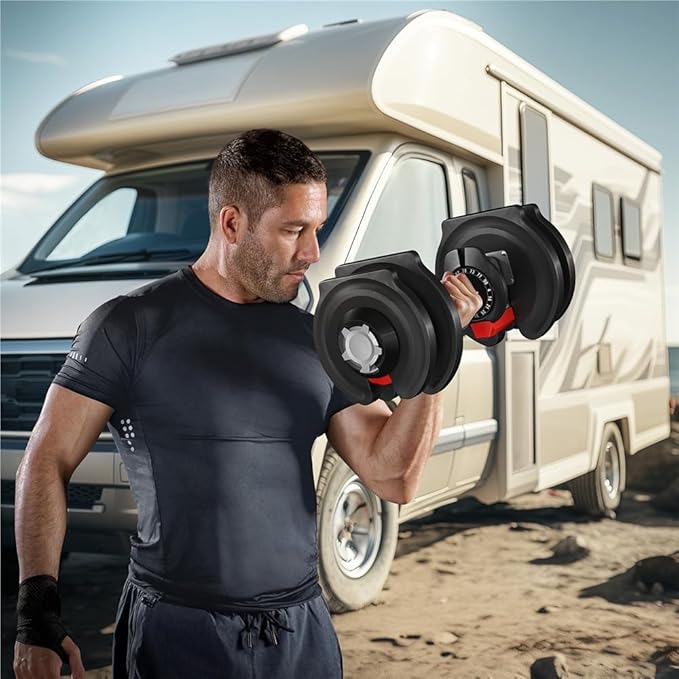 Yaheetech Adjustable Dumbbells Set 28LB/40LB/52.5LB/90LB, Fast Adjust Weight Set Pair