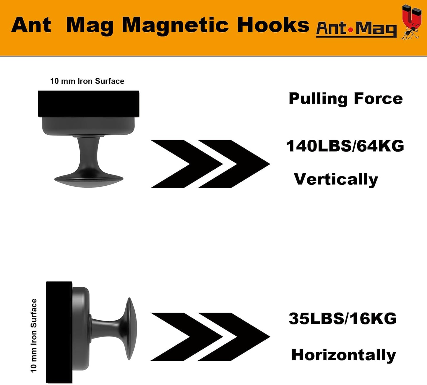 Ant Mag Magnetic Hooks Heavy Duty 160lbs for Coat Hanging Strong Magnetic Hangers for Metal Surface Great Organization for Cruise Cabinet Door Kitchen Room Office