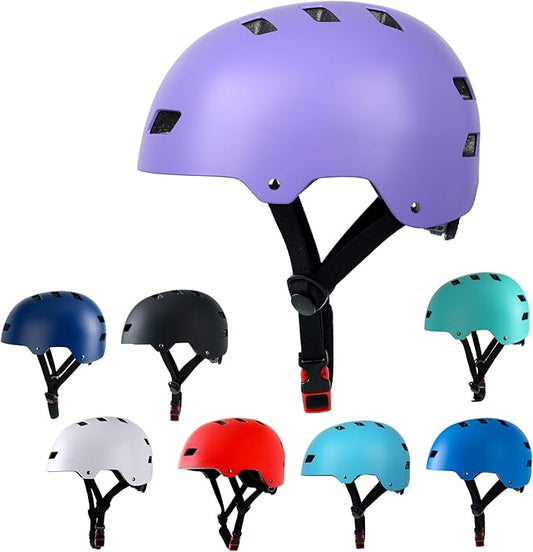 Bike Helmet 3 Sizes for Teenager Kids Youth Adults,Bavilk Skateboard Helmet Adjustable Multi-Sport Bicycle Cycling Scooter Roller Skate Inline Skating Rollerblading for Girls Boys Women Men Teen