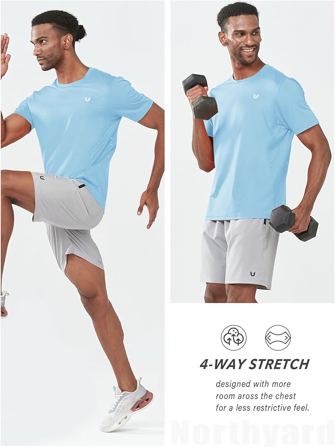 NORTHYARD Mens Athletic Shirts Short Sleeve Gym Workout Running Training Sports Performance T Shirt Basic Tee for Men