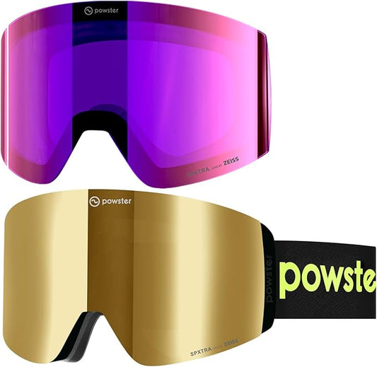 Ski Goggles Snow OTG Snowboard Goggles Magnetic Interchangeable Lens Frameless UV Protection Anti-fog mobile Skating