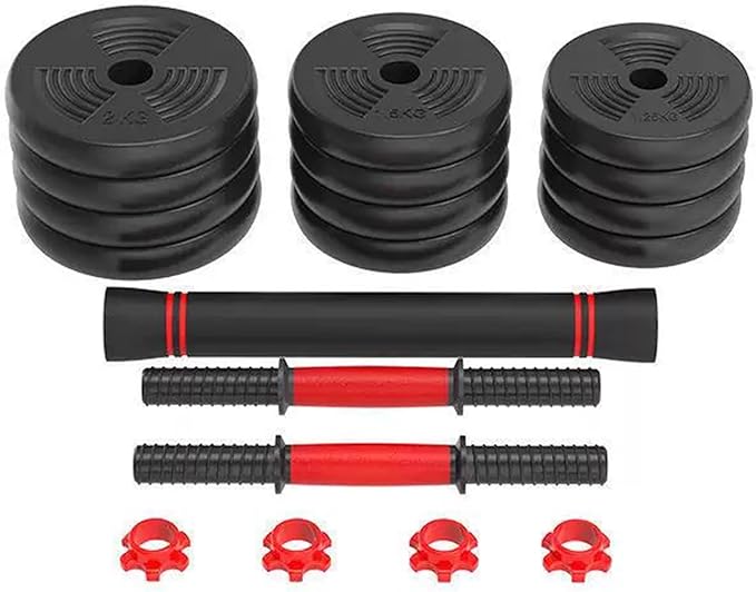 Adjustable Dumbbell Set, 5-44 lbs Free Weight Set with Connector for Barbell, Dumbbells, Push-Up Options, Fitness Exercises for Home Gym Suitable Men/Women