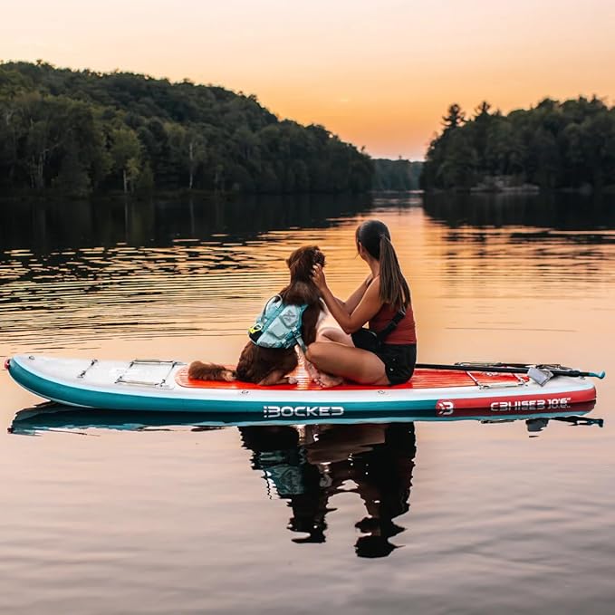 iROCKER Cruiser 7.0 Inflatable Stand Up Paddle Board Premium SUP and Accessories - Beginner Friendly - Extra Wide Base - Tandem Capable