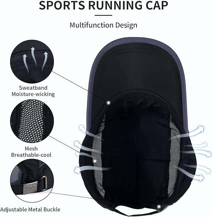 Running Hat Mesh Sports Cap Lightweight Quick Drying Runner Cap for Men Women