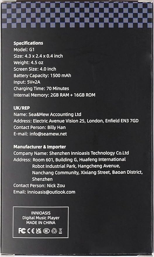 innioasis 80GB MP3 Player with Bluetooth and WiFi, MP3 Player for Kids with Spotify, Spotify Kids, Pandora, Audible, 4.0" Touch Screen Music Player with Parental Controls, Up to 1TB (White+ Silver)