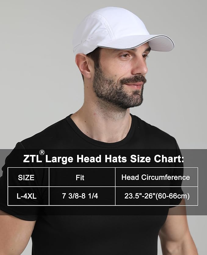 Oversize XL XXL Mens Waterproof Quick Dry Baseball Cap Lightweight Cooling Breathable Sports Hat for Big Heads 23.5"-26"