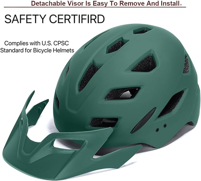 Kids Bike Helmet,Bavilk Kids Boys Girls Bike Helmets with LED Light Detachable Visor Children Youth Teen Multi-Sport for Skating Cycling Scooter Skateboard Adjustable & Lightweight 19.7"-22.4"