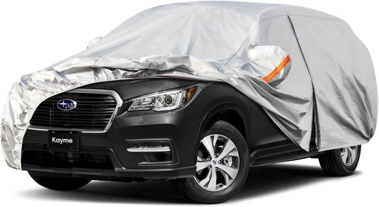 Kayme 6 Layers SUV Car Cover Custom Fit for Subaru Ascent（2018-2025） Waterproof All Weather for Automobiles, Outdoor Full Cover Rain Sun UV Protection.Silver