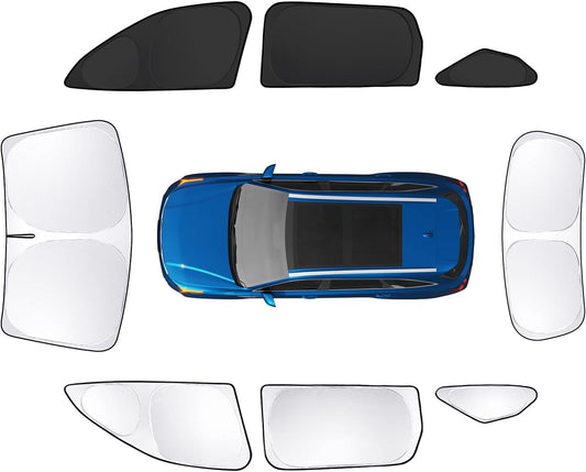 8pcs Car Window Shades for Kia Sorento SUV 2021-2025 Accessories,Windshield Side Rear Full Sunshade,Sun Visor UV Blocking, Privacy Protection and Blackout for Camping Outdoor