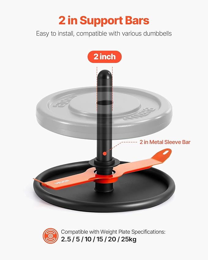 VEVOR Weight Sled, Steel Power Sled, Fitness Strength Training Sleds for Athletic Exercise Speed Improvement, Workout Fitness Equipment with Harness, Compatible with 2 in Weight Plate, Orange & Black