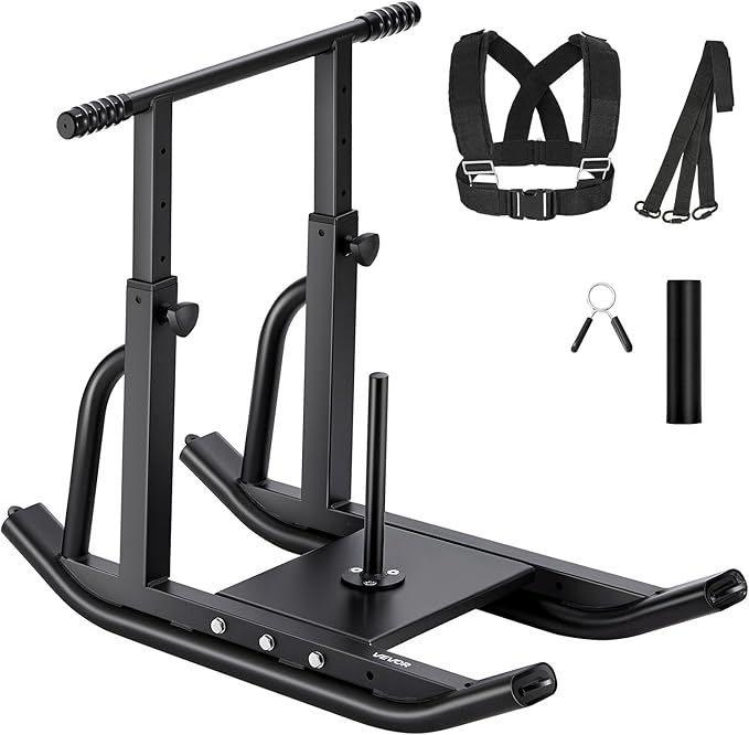 VEVOR Weight Sled, Steel Power Sled, Fitness Training Sleds for Athletic Exercise Speed Improvement, Workout Equipment with Adjustable Height Handle