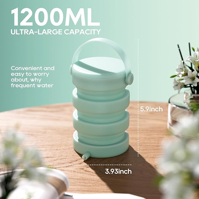 Silicone Collapsible Enema Bucket Kit, 1.2 Quart Enema Buckt, 5.3ft Enama Hose, 5 Enima Tips, Coffee enemas for Colon Cleanse Men and Women