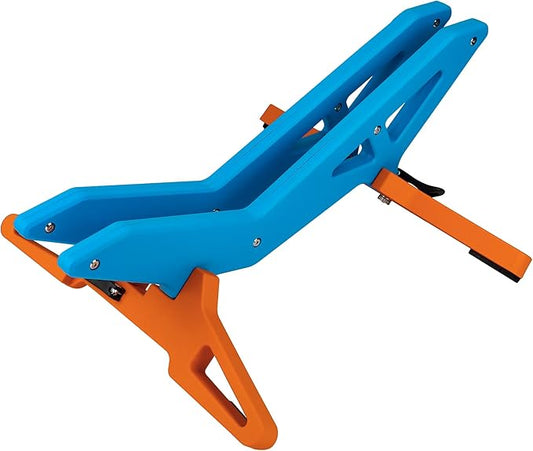 Adjustable Bike Parking Stand Fits 16-29 Inch Bicycles, Compatible with 23c-3.0 Tire Width – Heavy-Duty Plastic, Easy Installation, Stylish Two-Tone Design (Blue&Orange)