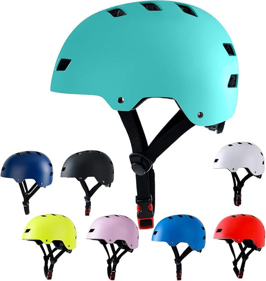 Bike Helmet 3 Sizes for Teenager Kids Youth Adults,Bavilk Skateboard Helmet Adjustable Multi-Sport Bicycle Cycling Scooter Roller Skate Inline Skating Rollerblading for Girls Boys Women Men Teen
