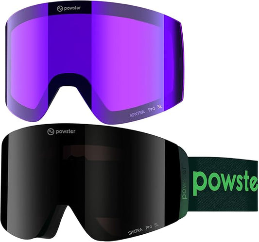 Ski Goggles Snow OTG Snowboard Goggles Magnetic Interchangeable Lens Frameless UV Protection Anti-fog mobile Skating