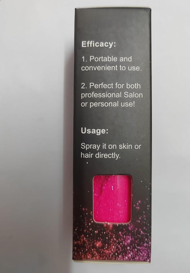 Go Ho UV Pink Hair and Body Glitter Spray, Festival UV Effect Glitter Powder Makeup for Hair/Body/Clothes,Dry Powder Spray Loose Sparkle Makeup,10g