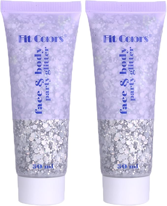 Body Glitter Face Glitter Gel: Singer Concerts Disco Festival Rave Accessories Face Glitter Makeup 150ml Chunky Sequins Mermaid Face Body Hair Glitter Gel (2 Silver)