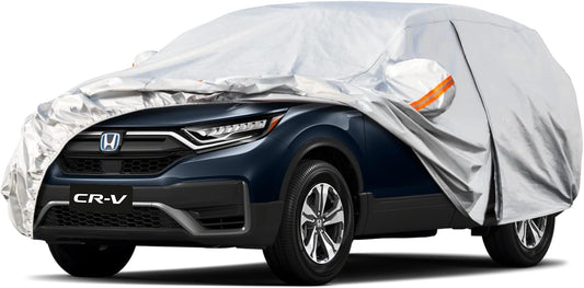 Kayme 6 Layers SUV Car Cover Custom Fit for Honda CRV CR-V (1995-2025), Waterproof All Weather for Automobiles,Rain Sun UV Protection.Silver