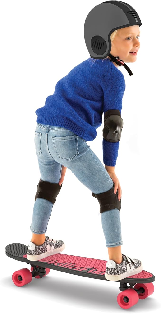 Chillafish Skatieskootie Customizable Training Skateboard and Lean-to-Steer Scooter with Detachable Stability Handlebar, Ages 3+