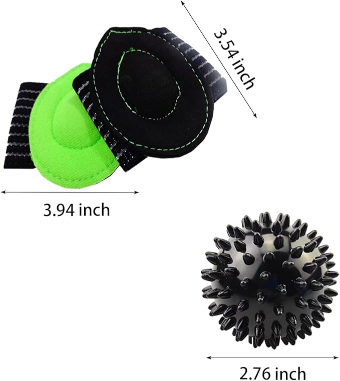 Gradient Fitness Therapy Stretching Belt, 12 Circle Multi Ring Stretching Belt (1.5 inches wide x 86.6 inches long), Therapy Equipment, Yoga Stretcher Strap,Leg Stretcher. Equipped with arch foot pads and pointed massage balls(BLACK)