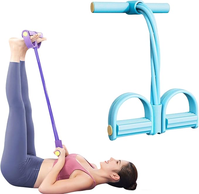 2025 Upgrade Multifunction Tension Rope or Exercise Sit Up Exercise Equipment,Pedal Ankle Puller,Bands-6 Tube Pedal Ankle Puller for Women Men