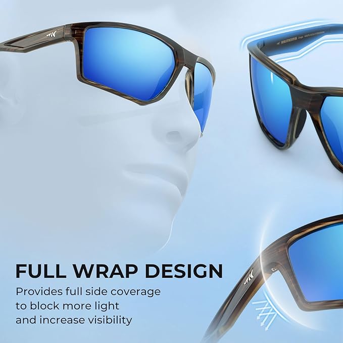 KastKing Osage Polarized Sport Sunglasses for Men and Women, Ideal for Driving Fishing Cycling Running, UV Protection