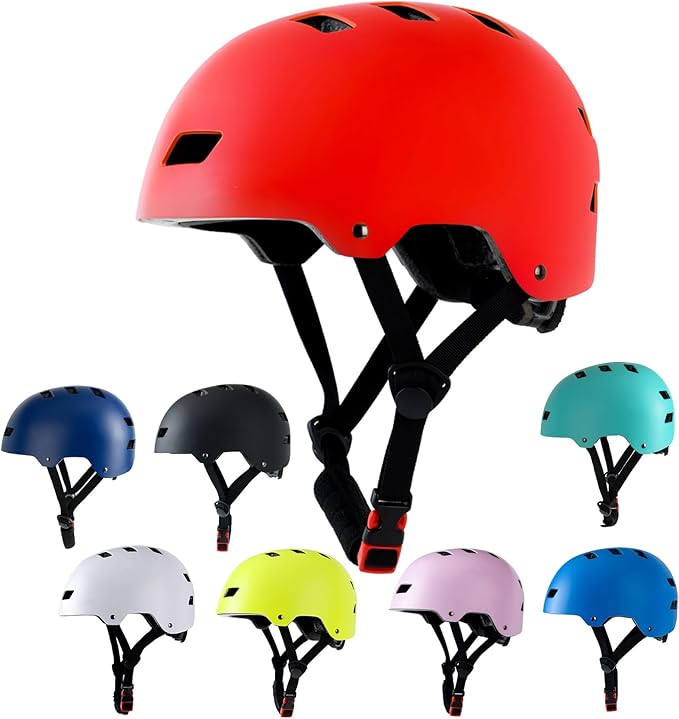 Bike Helmet 3 Sizes for Teenager Kids Youth Adults,Bavilk Skateboard Helmet Adjustable Multi-Sport Bicycle Cycling Scooter Roller Skate Inline Skating Rollerblading for Girls Boys Women Men Teen