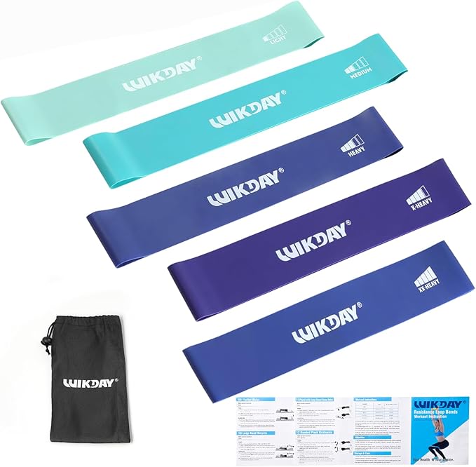 Resistance Bands for Working Out Exercise Loop Bands Workout Bands Set for Men Women Body Stretching, Crossfit Training, Home Workout, Physical Therapy, Booty Legs, Set of 5