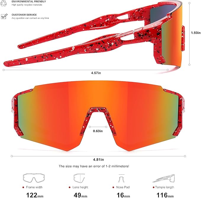 Youth Baseball Sunglasses Kids Sports Sunglasses for Boys Girls Softball Cycling Glasses UV400 Protection