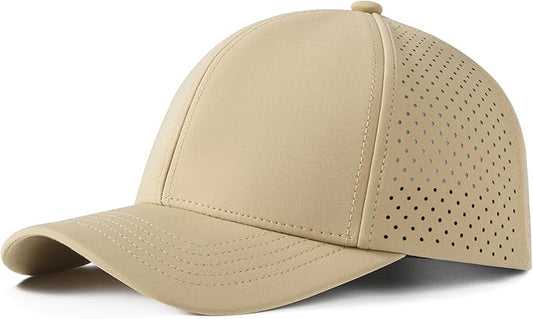 VOBOOM Men Quick Dry Baseball Cap Laser Cut Mesh Ball Curved Brim Snapback Hat